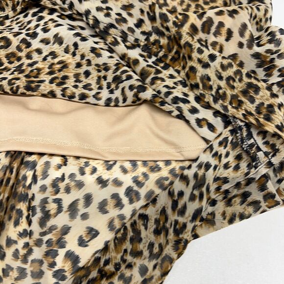 LE LIS Collection Womens Size Medium Dress Spaghetti Straps Leopard Lined Cute - Picture 3 of 10